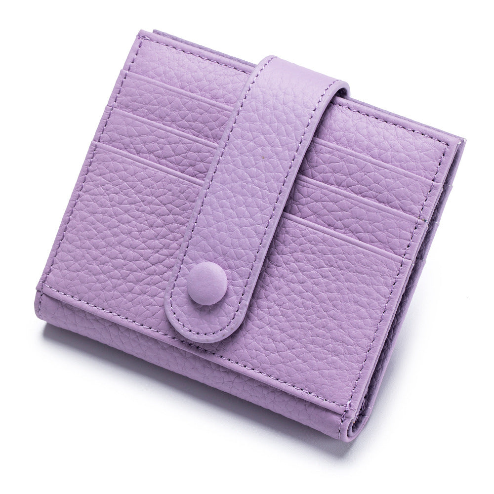 Women's Genuine Leather Short Korean Style Card Holder
