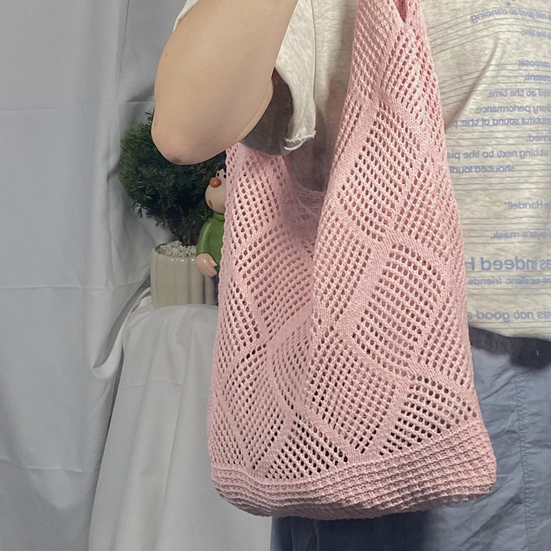 Women's Hollow Knitted Vacation Weaving Large Capacity Seaside Women's Shoulder Bag