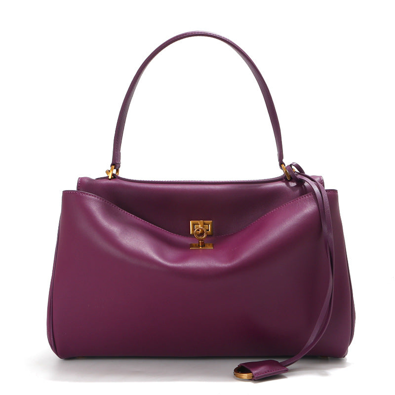 Women's Genuine Leather Strict Retro Soft Large Capacity Commuter Underarm Tote Bags