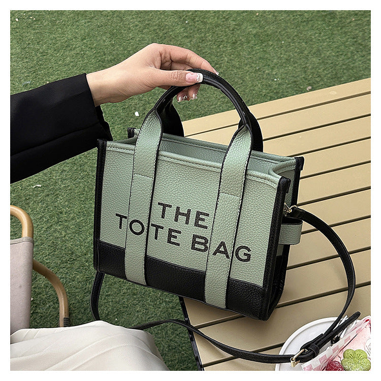 Women's Fashion Stitching Contrast Color Portable High Handbags