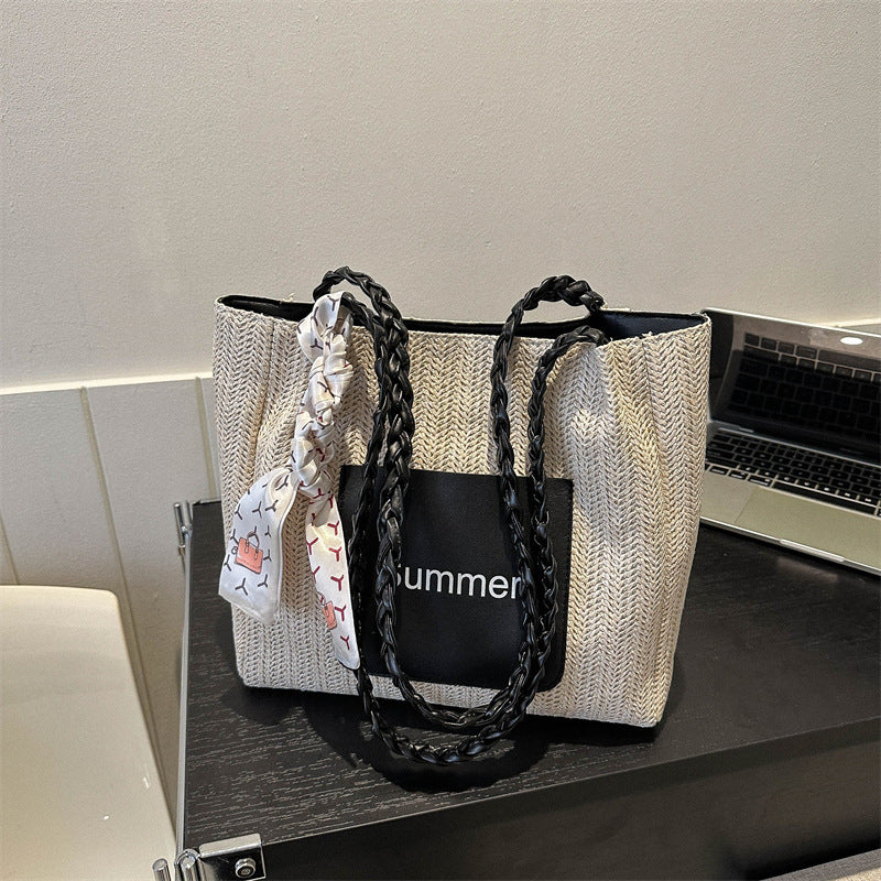 Women's Large Capacity Fashion Woven Spring Straw Crossbody Bags