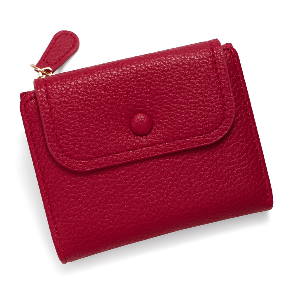 Women's Candy Color Soft Leather Litchi Pattern Ladies Wallet
