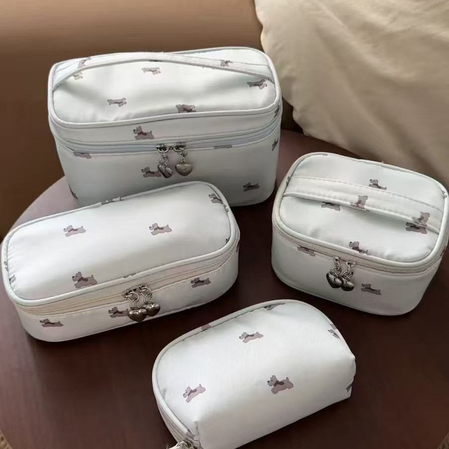 Cute Puppy Female Portable Storage Large Makeup Bag
