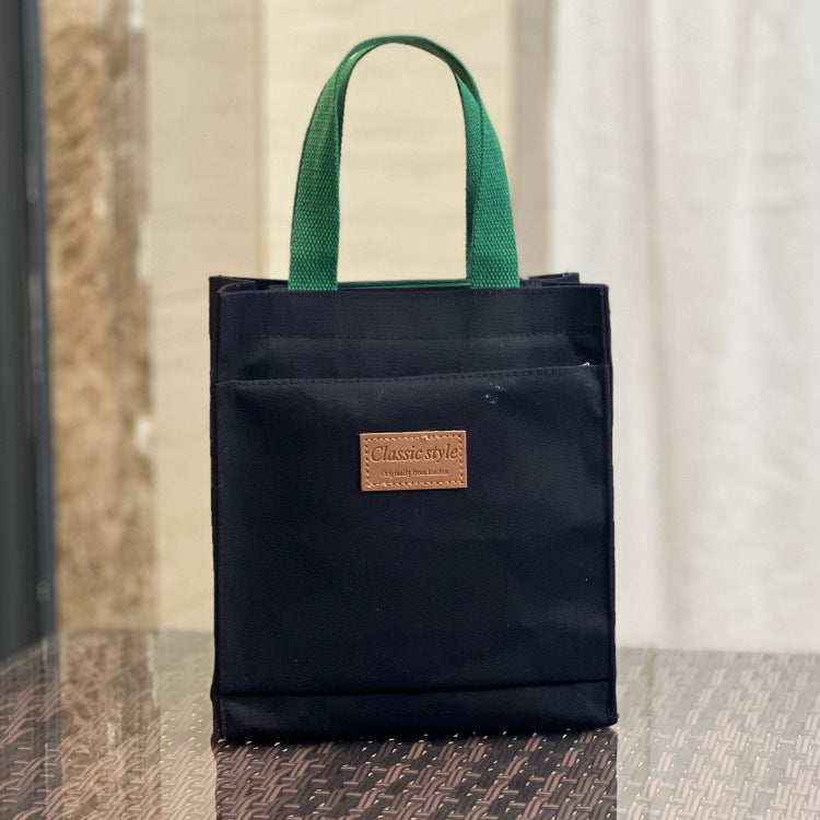 Canvas Solid Color Unisex Simple Lunch Box Handbags