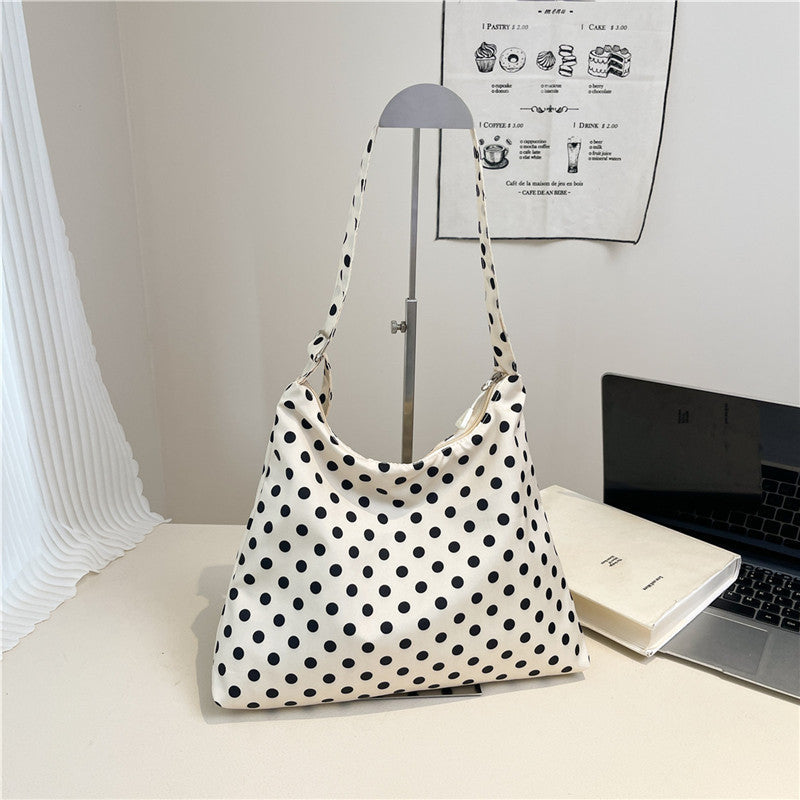 Shivering Dots Trendy Autumn Nylon Cloth Western Style Large Capacity Women's Shoulder Bag
