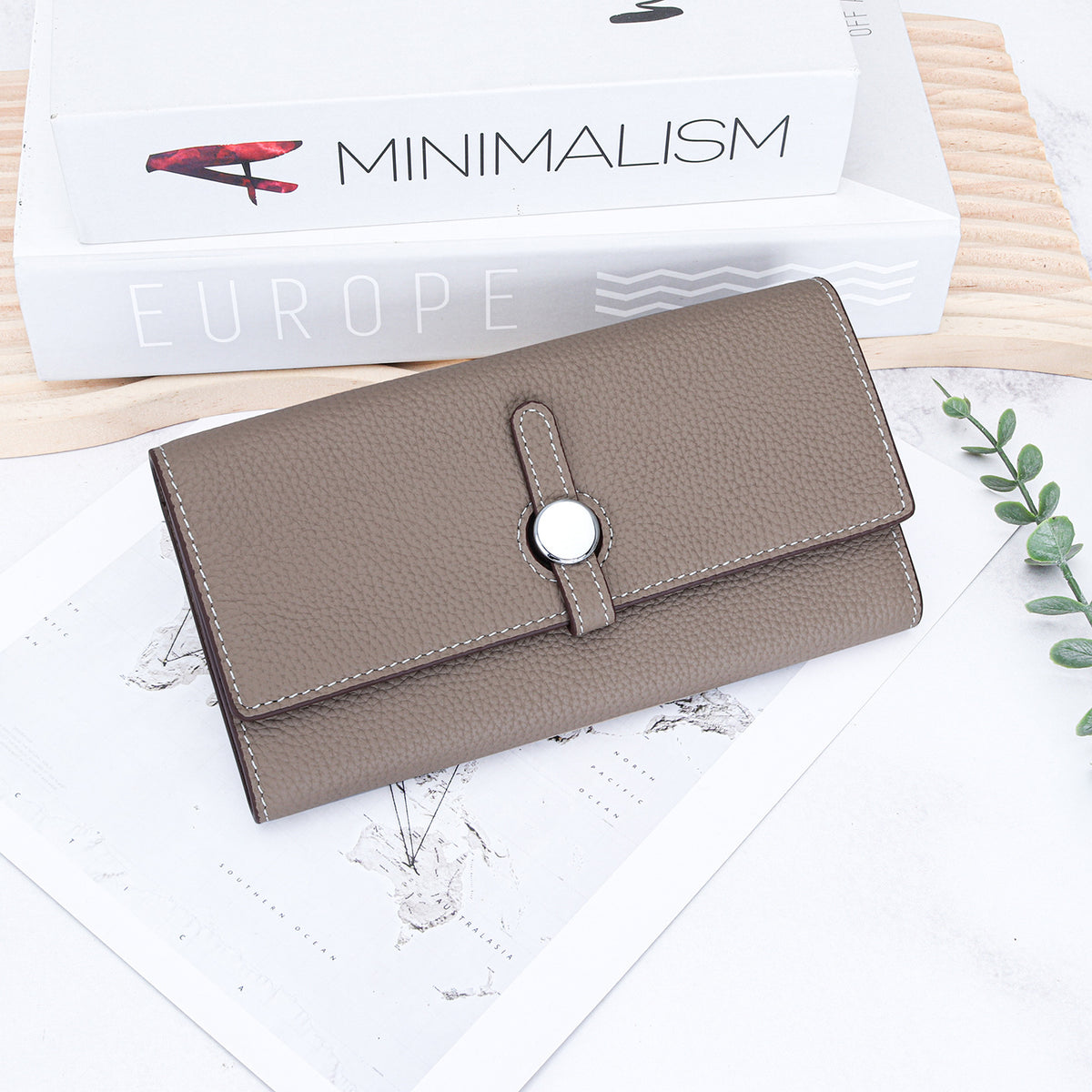 Women's Fashion Long Genuine Leather Design Clutch Large Ladies Wallet