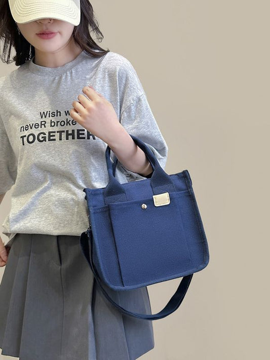 Women's Canvas Simple Artistic Portable Lunch Handbags