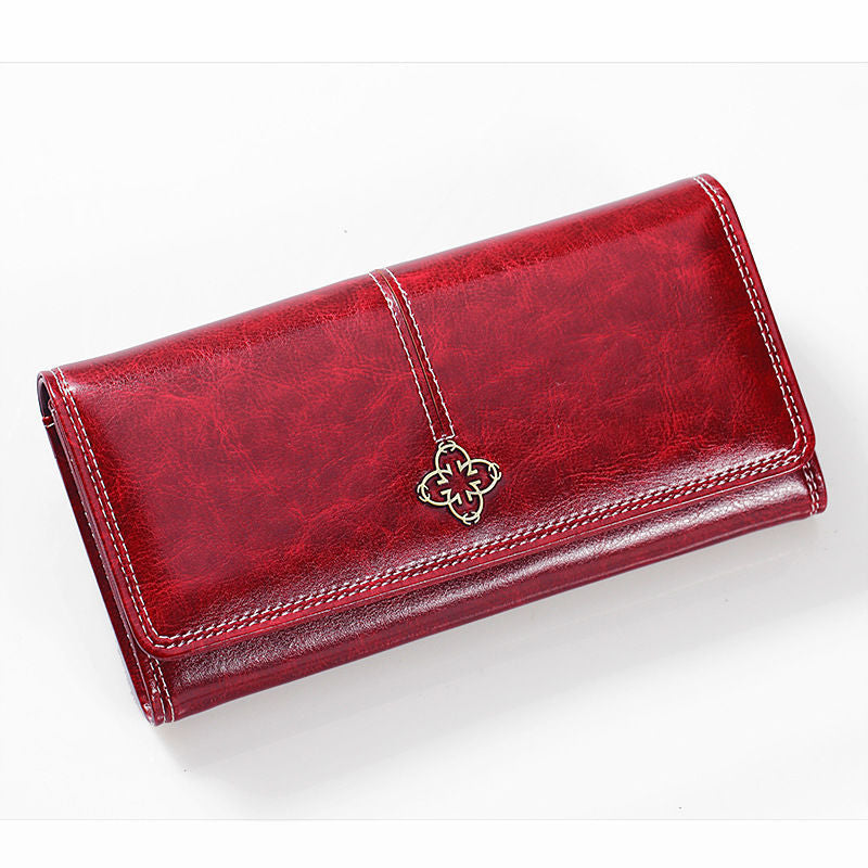 Long Retro Large Capacity Zipper Clutch Function Multi Soft Handbags
