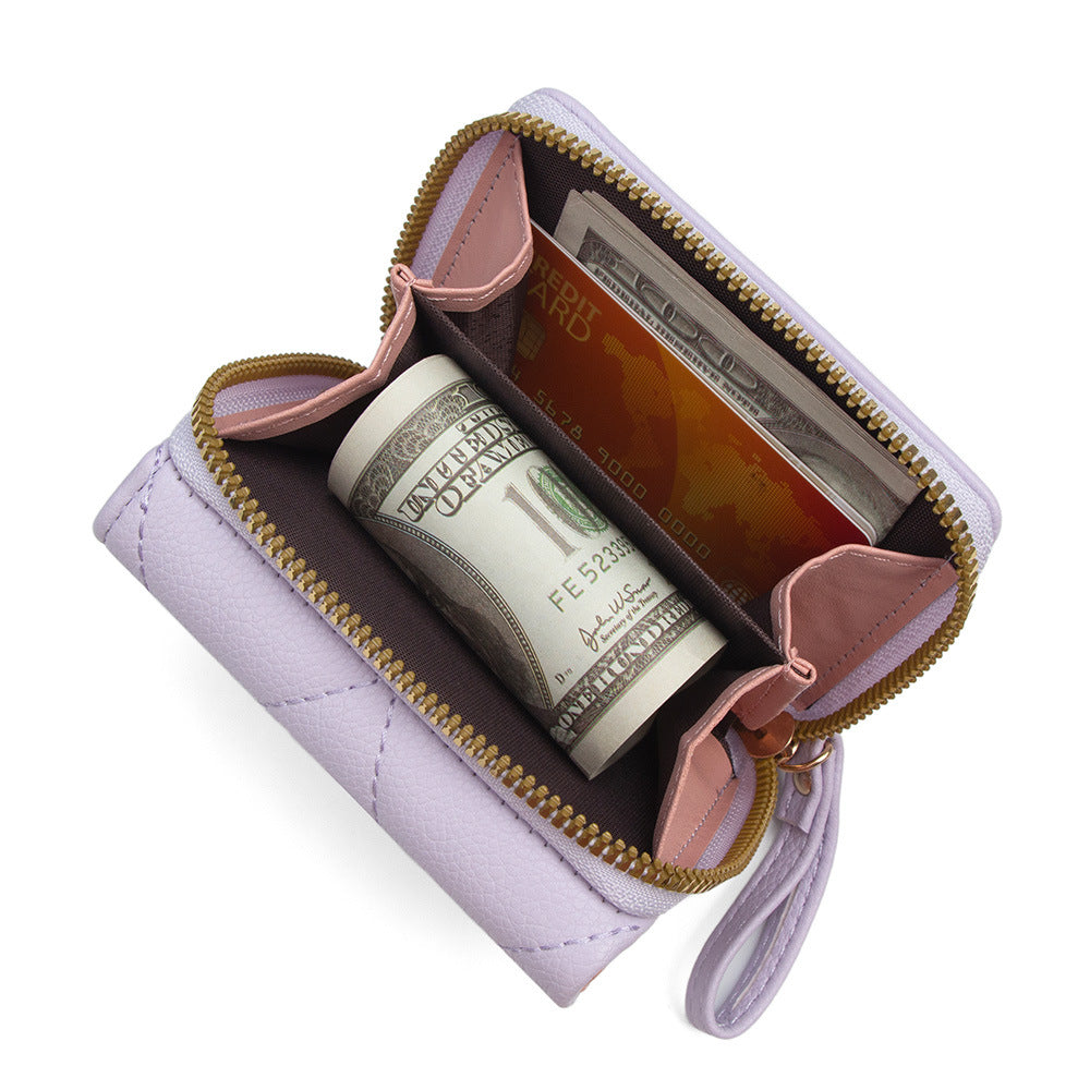 Women's Short Classic Style Simple Embroidered Love Ladies Wallet