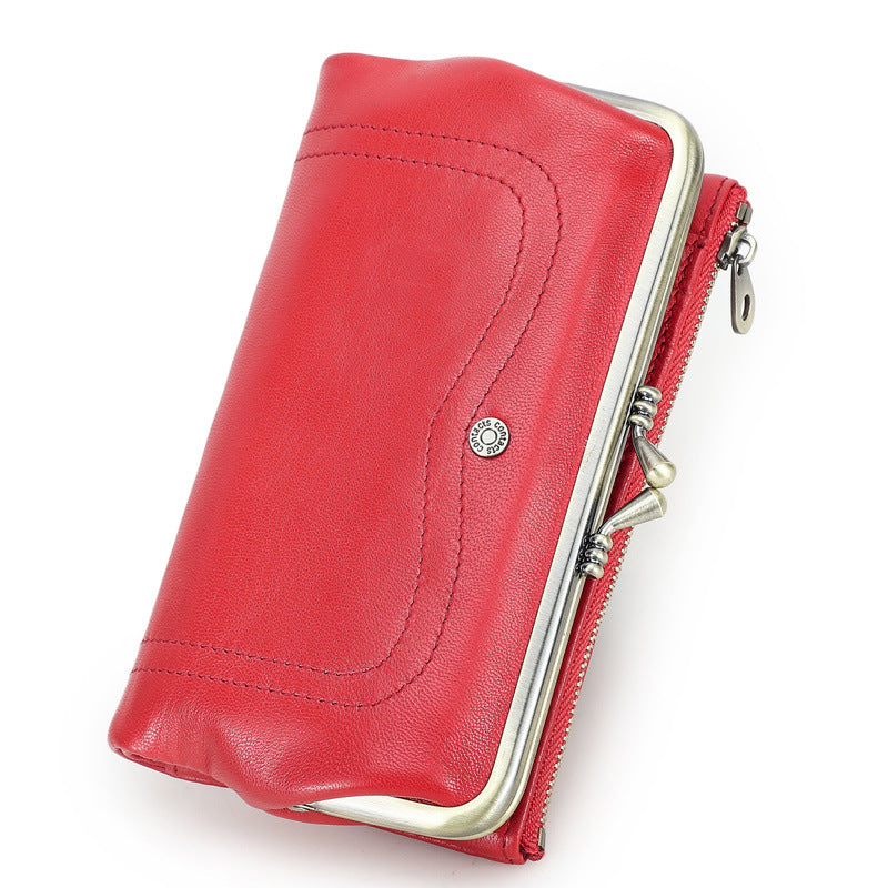Women's Trend Iron Hinge Swiping Large Capacity Ladies Wallet