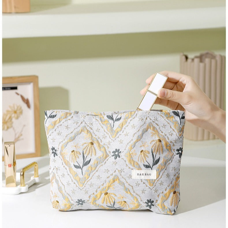 Jacquard Portable Large Capacity Skin Care Handbags