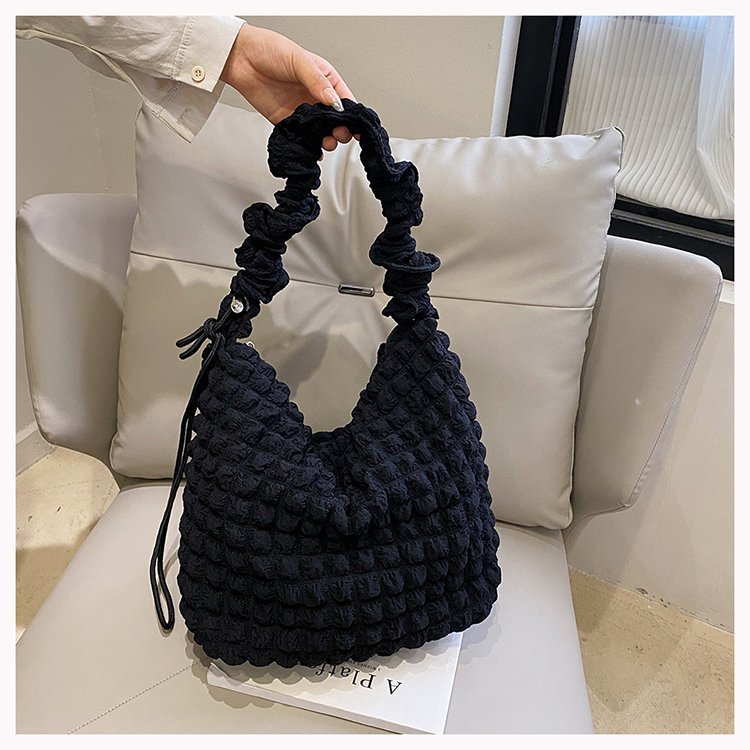 Pleated Cloud Versatile Large Capacity Seersucker Crossbody Bags