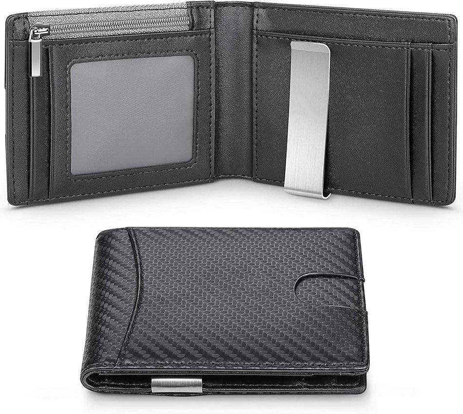 Versatile Slouchy Men's Carbon Fiber Business Men's Wallets