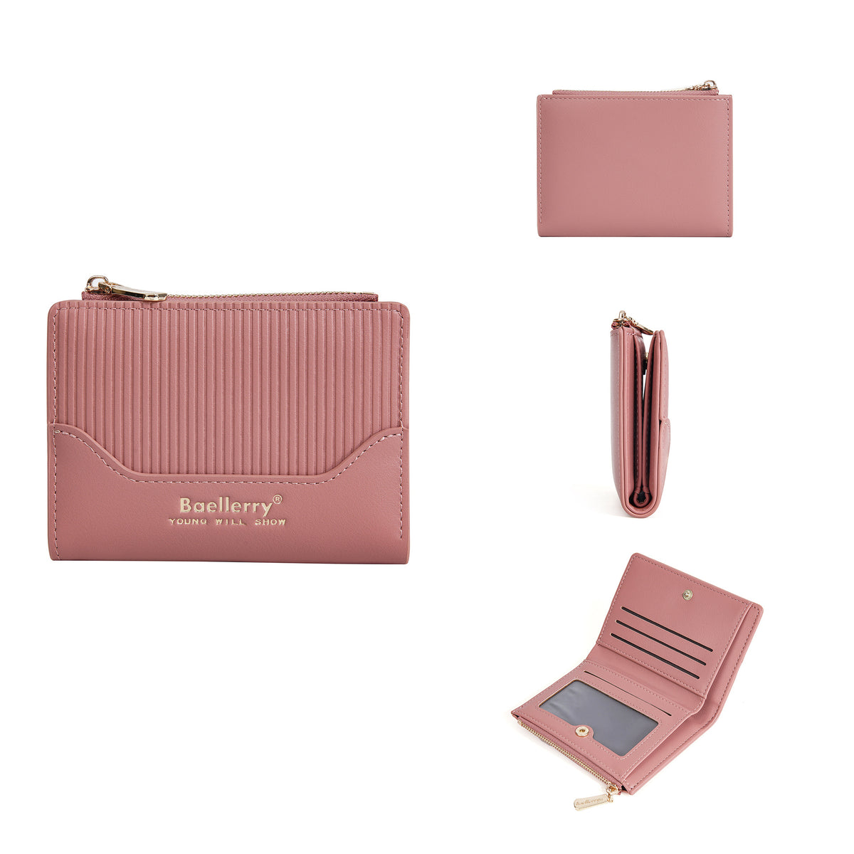 Women's Short Plaid Stitching Zipper Fashion Ladies Wallet