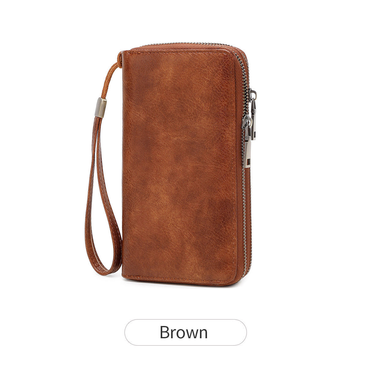 Women's & Men's Long Fashion Double Zipper Vintage Business Ladies Wallet