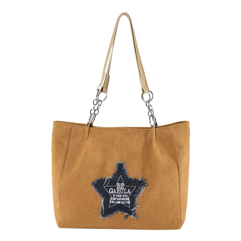 Women's Frosted Deerskin Veet Large Capacity Commuter Shoulder Bags