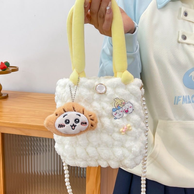 Clow Hand-woven Homemade Material Cute Cloud Finished Gifts For Women's Messenger Bag