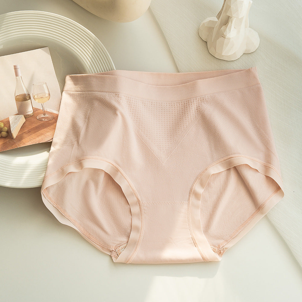 Women's Seamless Mid Waist Briefs Nylon Hyaluronic Acid Antibacterial Panties