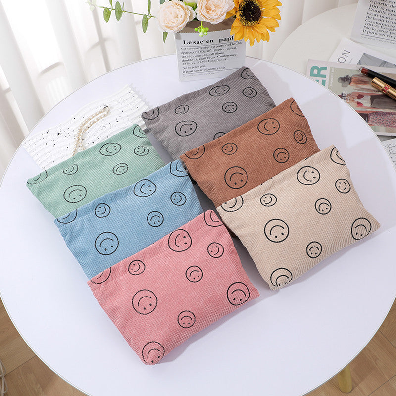 Dot Retro Smiley Face Storage Wash Clutch Cosmetic Bags