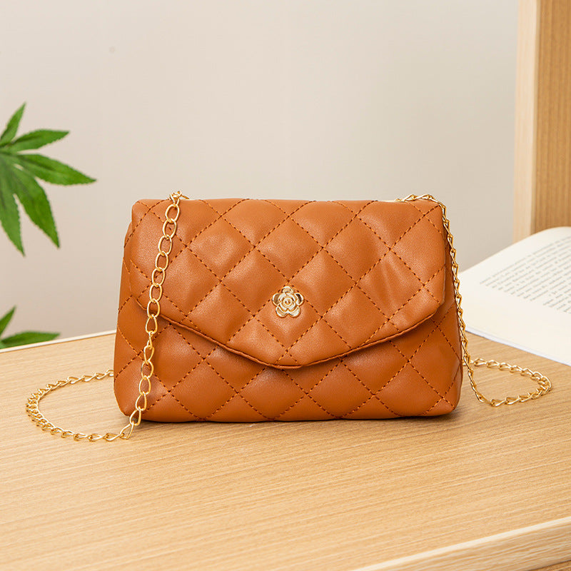 Women's Chain Metal Flower Embroidered Mobile Korean Bags