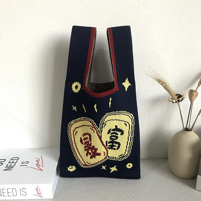 Women's Knitted Wool Vest Version Hand Carrying Handbags