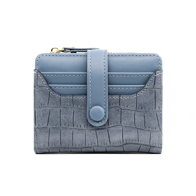 Women's Korean Crocodile Pattern Short Thin Large Ladies Wallet