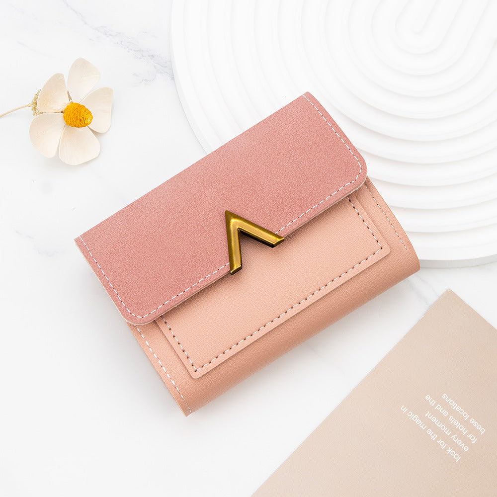 Women's Korean Style Short Three-fold Mini Card Holder