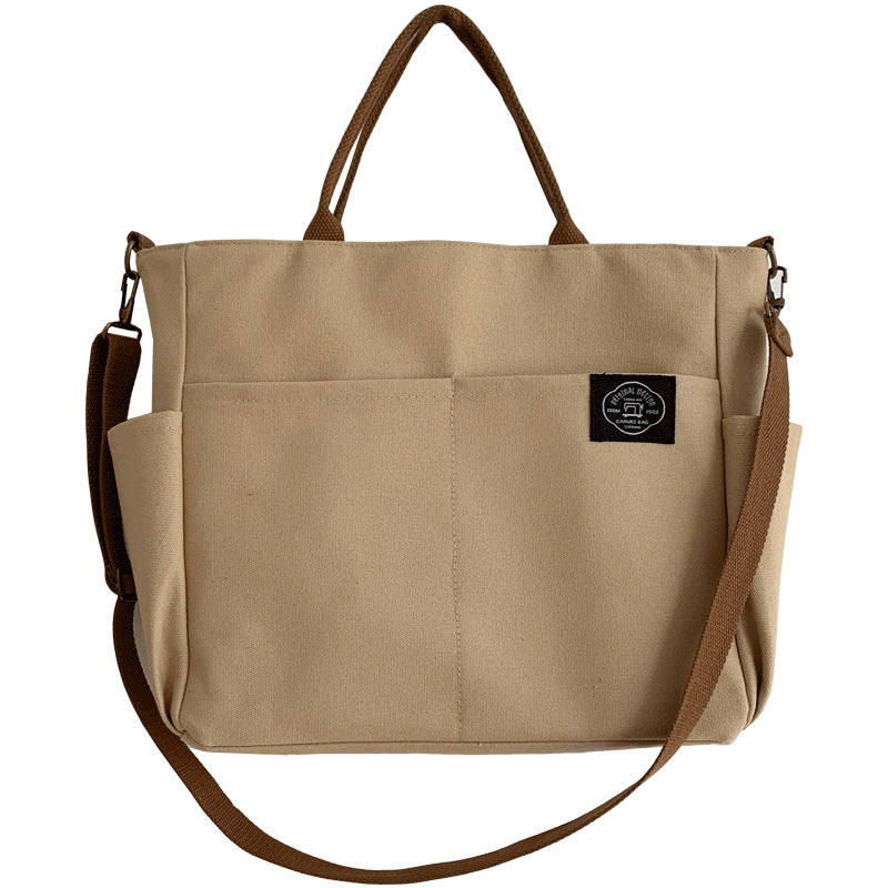 Homemade Zippers Retro Thickened Canvas College Bags