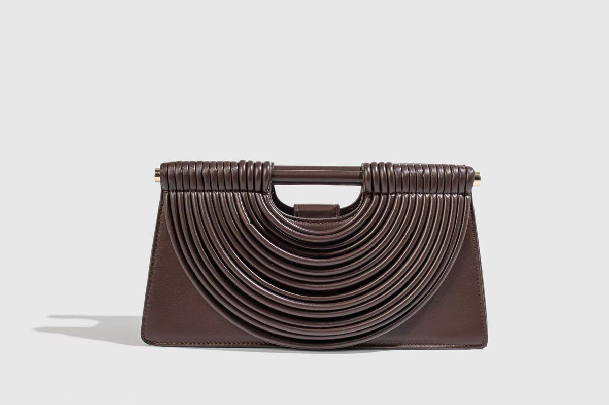 Women's Hand-woven Line Comb Design Trapezoidal Women's Messenger Bag