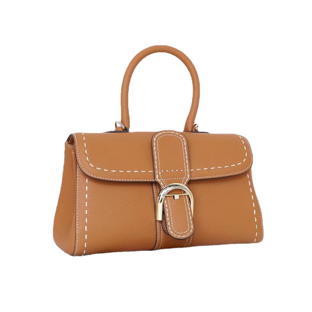 Women's Fashion Litchi Pattern First Layer Handbags