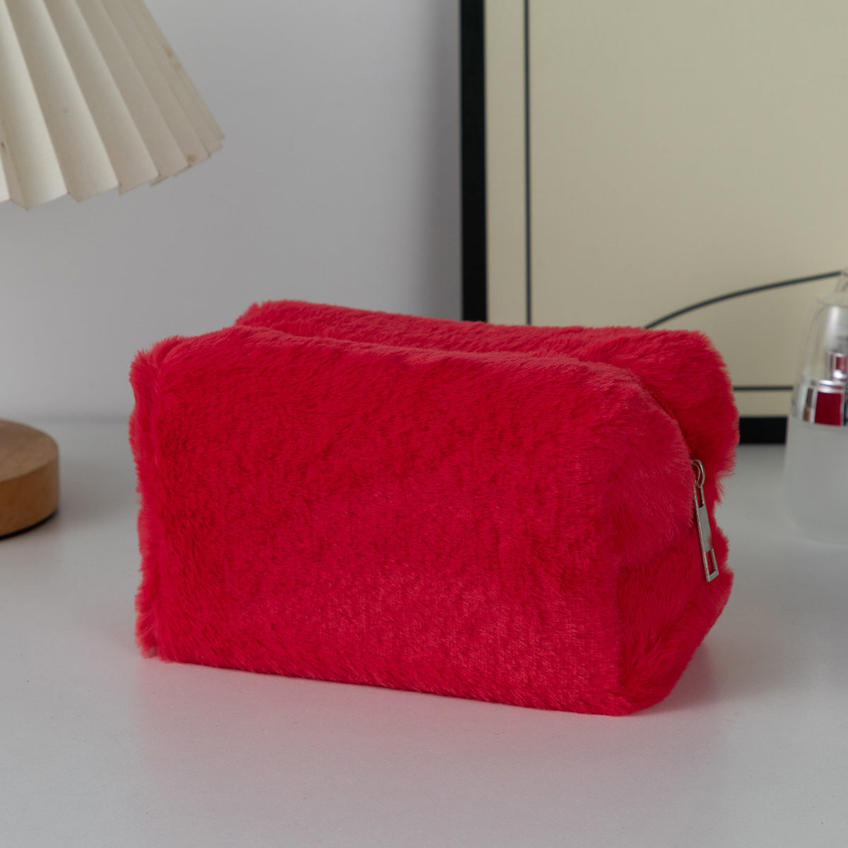 Women's Plush Portable Storage Simple Wash Hand Makeup Bag
