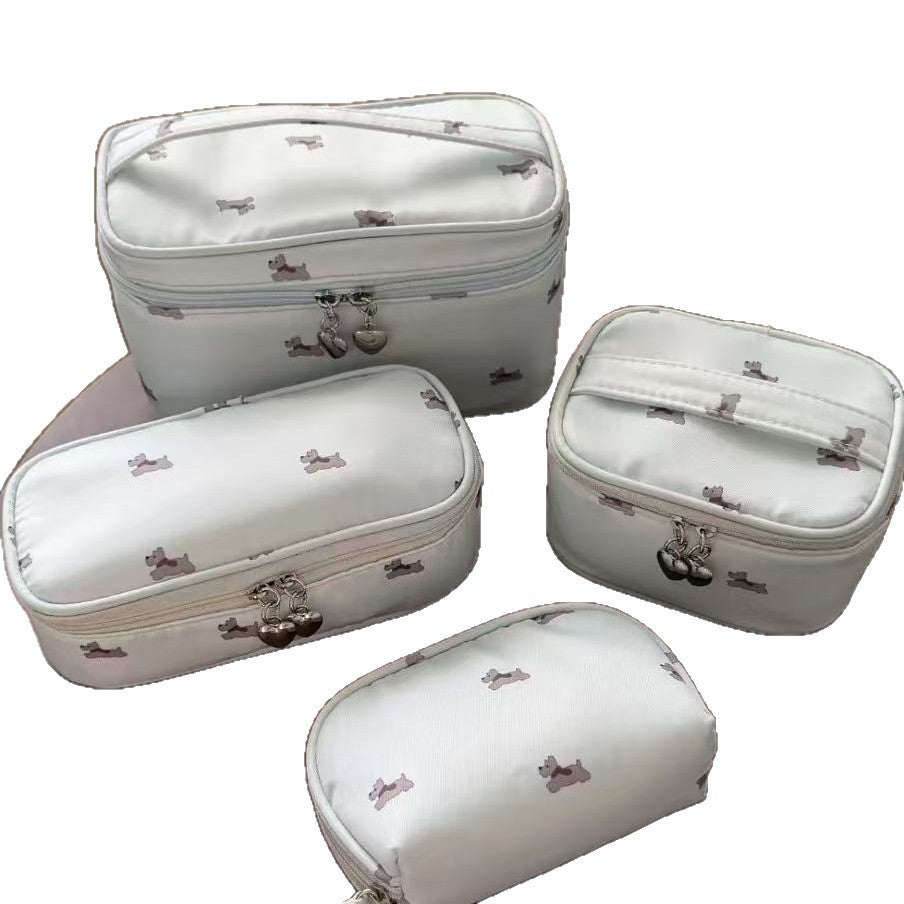 Cute Puppy Female Portable Storage Large Makeup Bag