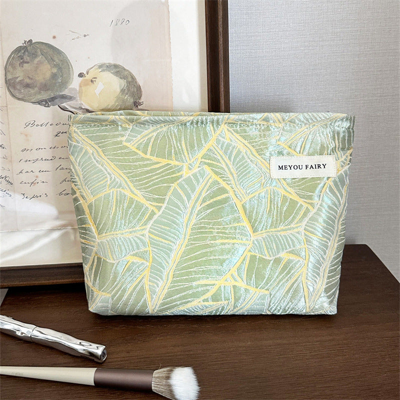 Simple Solid Color Leaves Storage Portable Hand Bags