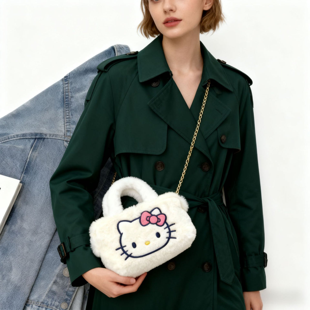 Women's Plush Simple Chain Korean Style Cute Bags