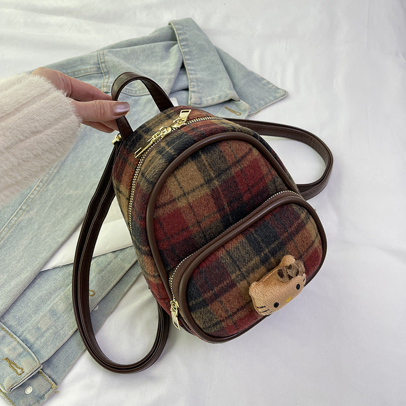 Korean Style Niche Mini Preppy Woolen Bags