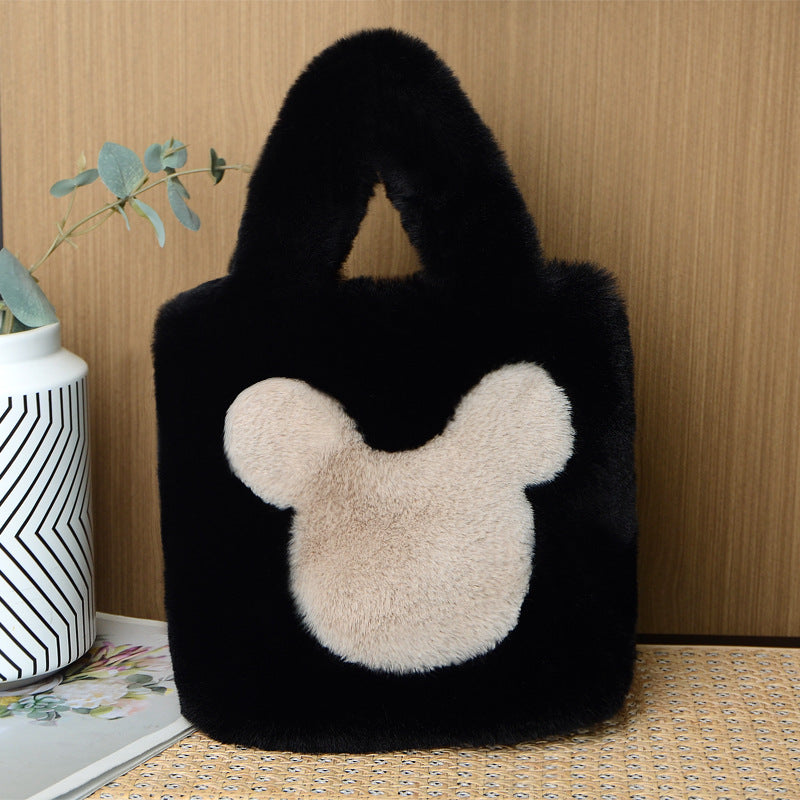 Niche Furry Western Style Cute Mickey Handbags