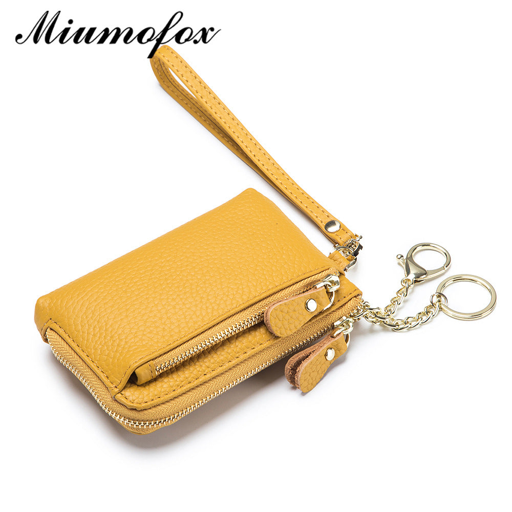 Graceful Cowhide Hand Strap Simple Multifunctional Coin Purses