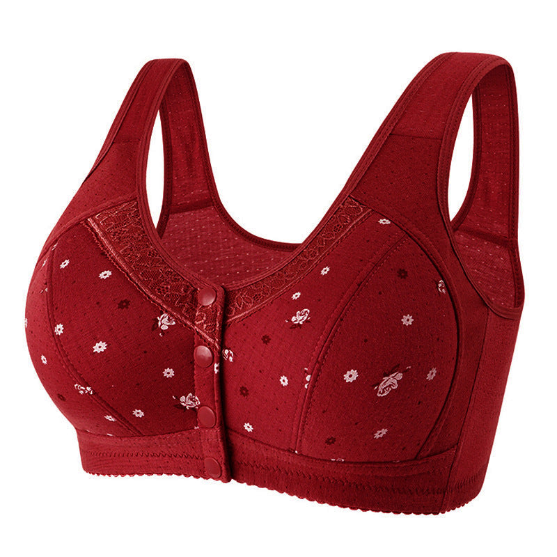 Women's Front Buckle Cotton Vest Underwear Mark Bras