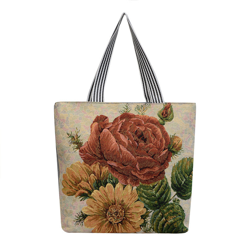Women's Silk Cloth Fashion Korean Creative Pattern Women's Shoulder Bag