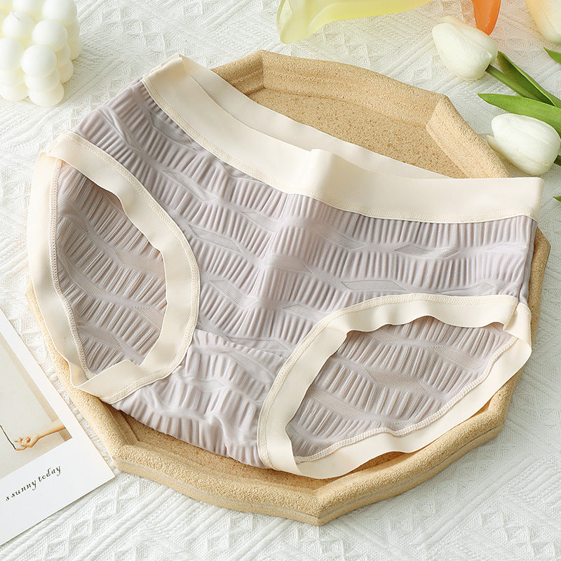 Summer Ice Silk Thin Seersucker Underwear Breathable Panties