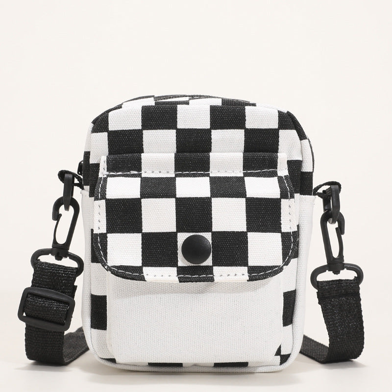 Women's Retro Color Plaid Simple Fashion Trendy College Women's Messenger Bag
