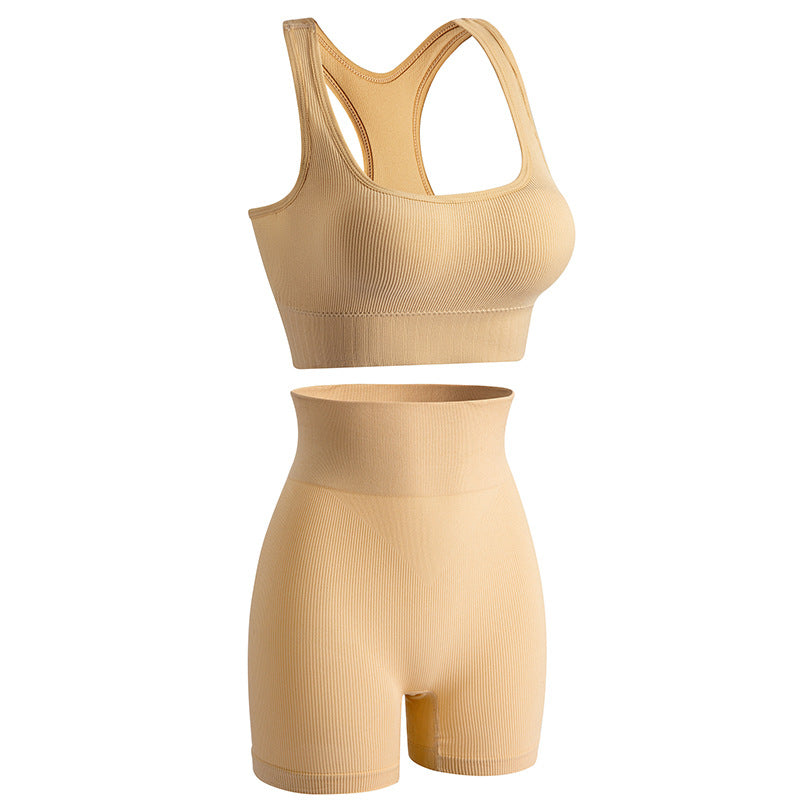 Work Back Seamless Knitted Belly Contracting Shorts Lingerie Sets