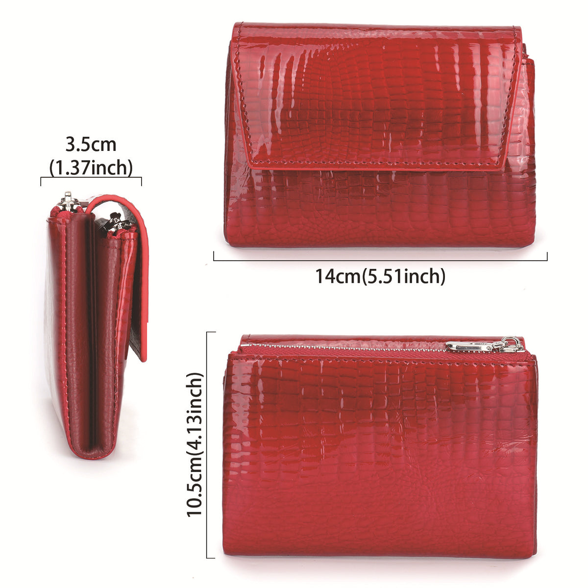 Women's Short Leather High-grade Paint Magnetic Snap Ladies Wallet
