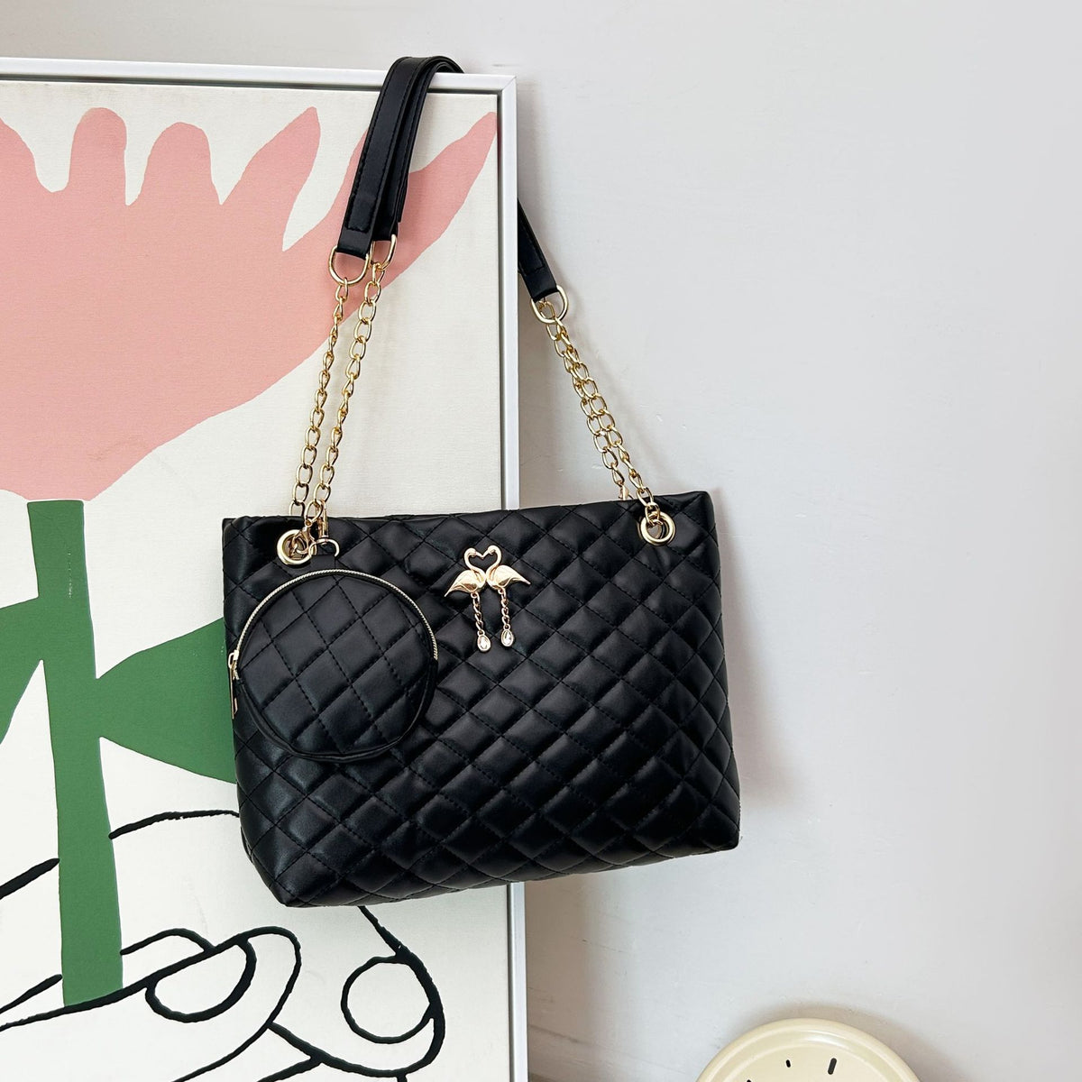 Women's Niche Advanced Texture Two-piece Rhombus Quilted Women's Shoulder Bag
