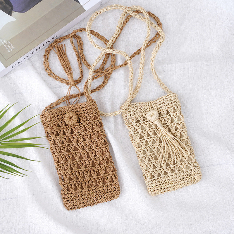 Women's Handmade Straw Simple Fashion Woven Mobile Women's Shoulder Bag
