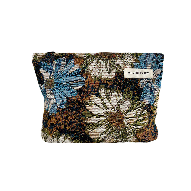 Oil Painting Style Flower Simple Portable Mobile Walking Clutch Good-looking Bags
