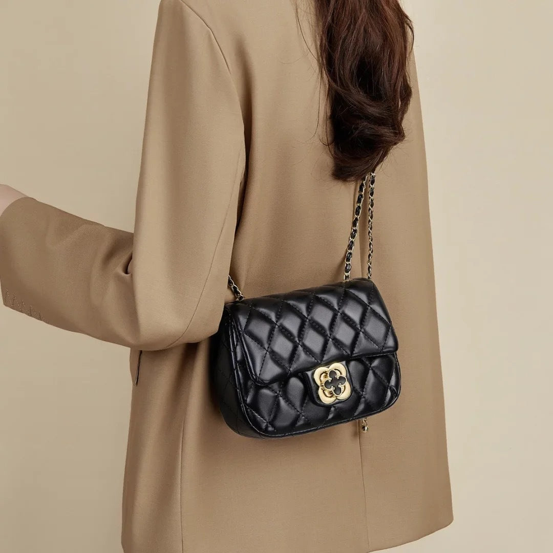 Women's Korean Style Chain Diamond Plaid Advanced Women's Messenger Bag
