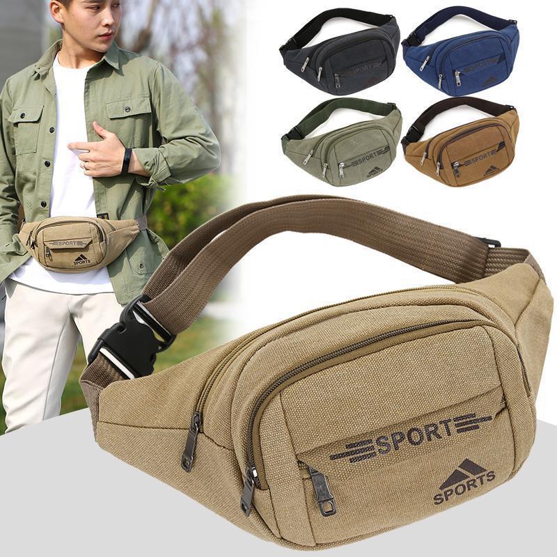 Women's & Men's & Capacity Construction Site Work Canvas Men's Waist Packs