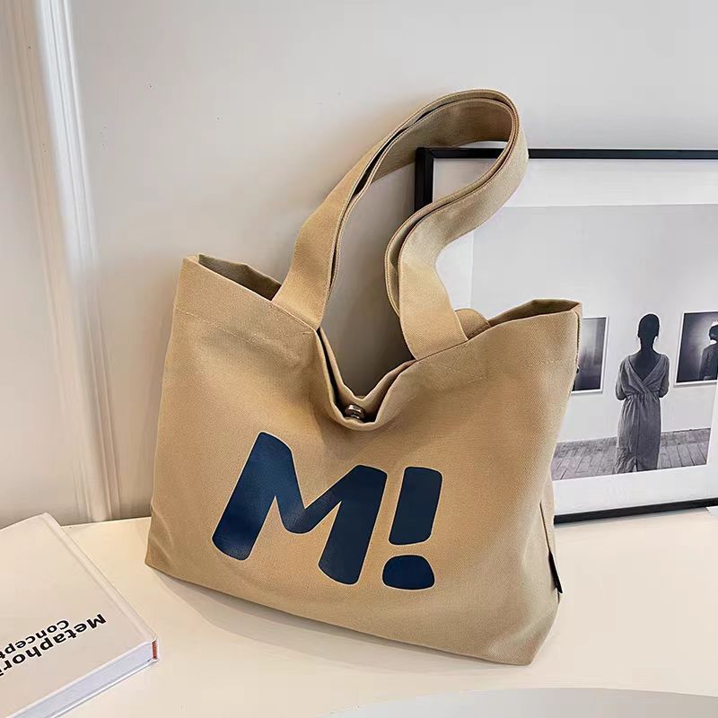 Women's Canvas Large Capacity Solid Supermarket Shopping Simple Bags