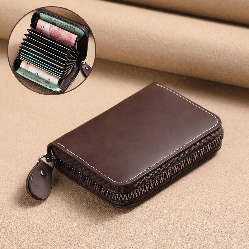 Men's Soft Leather Simple Large Capacity Position Card Holder
